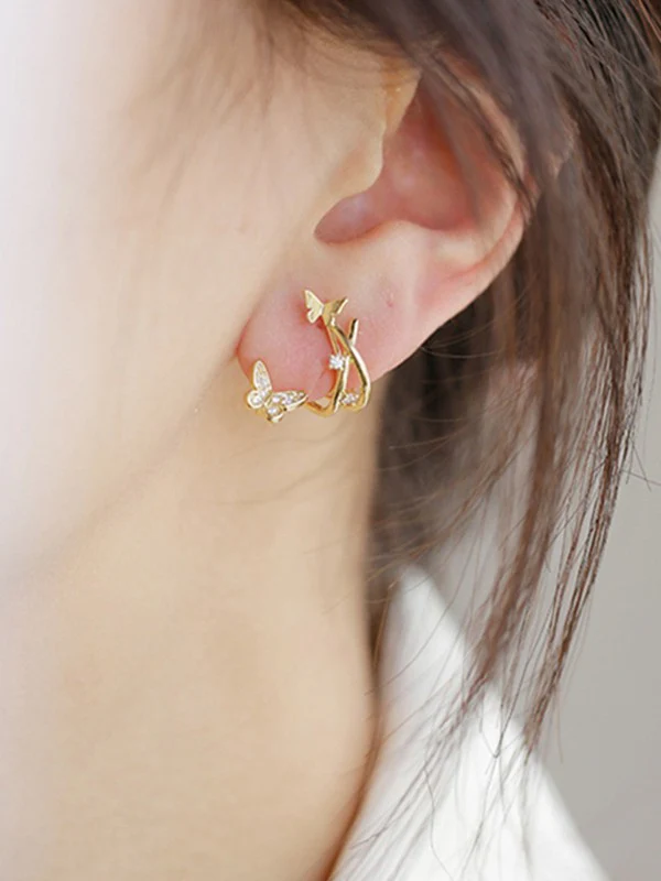 Rhinestone Butterfly Ear Cuffs - Image 3