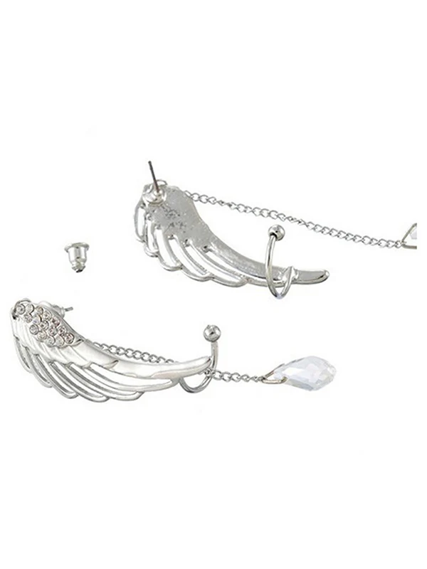 Rhinestone Fairy Wing Drop Earrings - Image 5