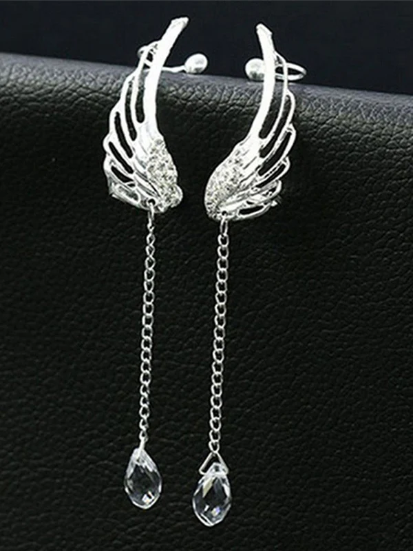 Rhinestone Fairy Wing Drop Earrings - Image 6