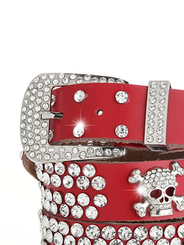 Rhinestone Skull Buckle Belt - Image 10