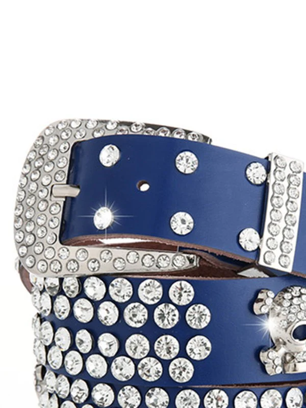 Rhinestone Skull Buckle Belt - Image 2