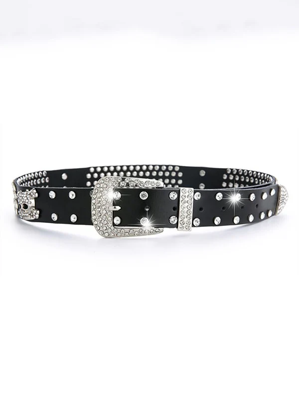 Rhinestone Skull Buckle Belt - Image 6