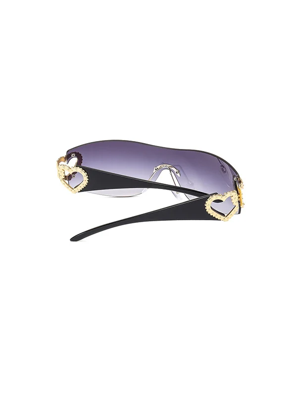 Rimless Wrap Around Y2K Sunglasses - Image 3