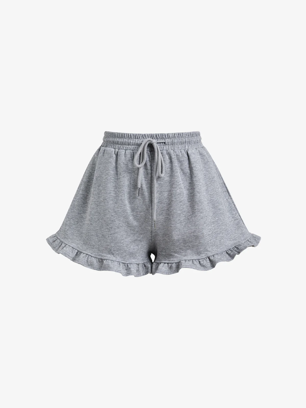 Ruffled Elastic Waist Casual Shorts