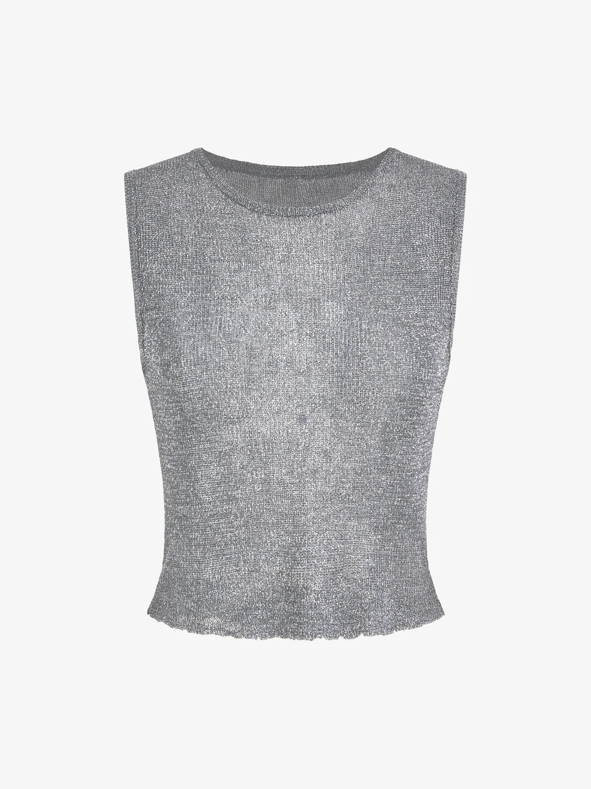 Semi Sheer Metallic Tank Top - Image 8