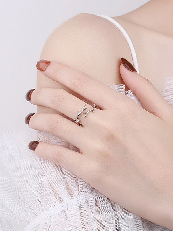 Silver Antlers Cuff Ring - Image 3