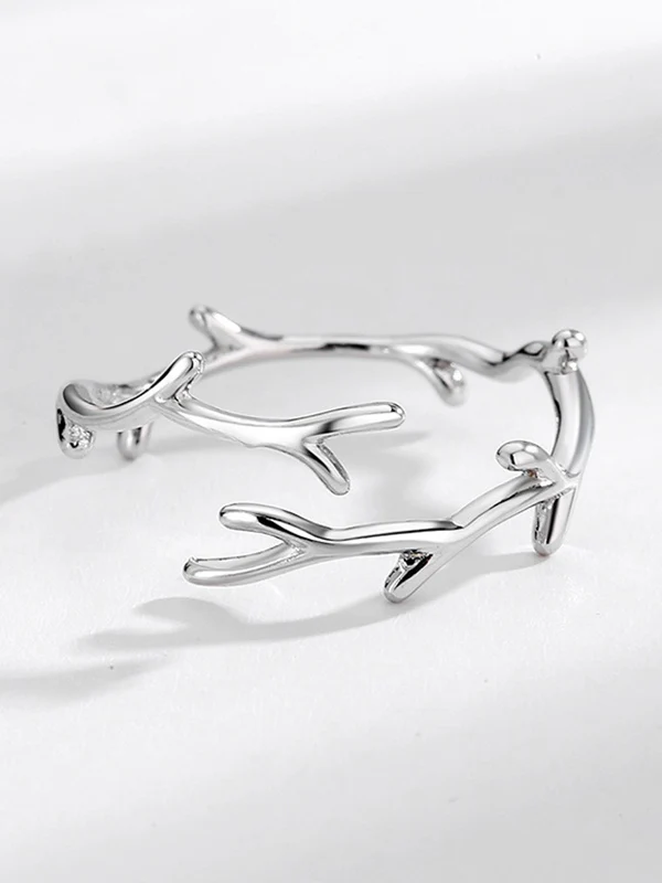 Silver Antlers Cuff Ring - Image 4