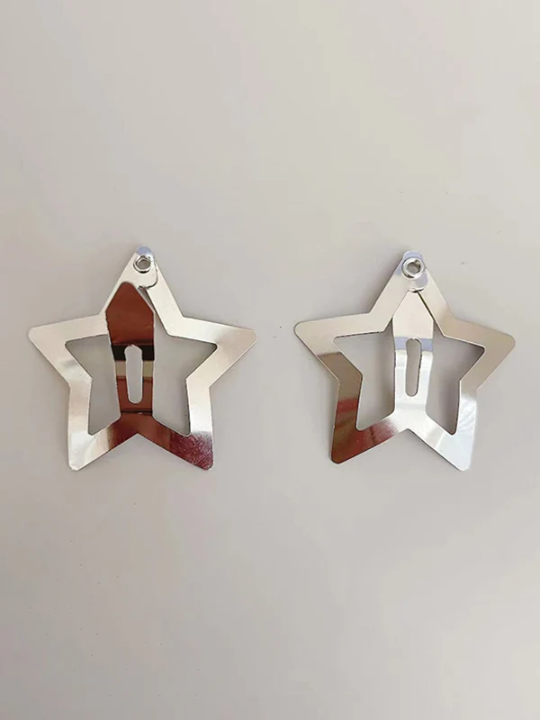 Silver Hollow Out Star Hair Clip - Image 2