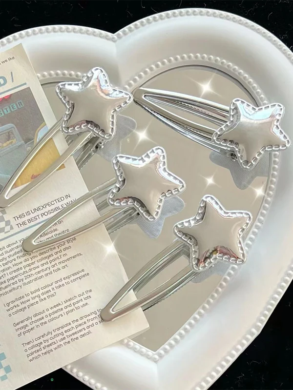 Silver Star Charm Hair Clip - Image 3