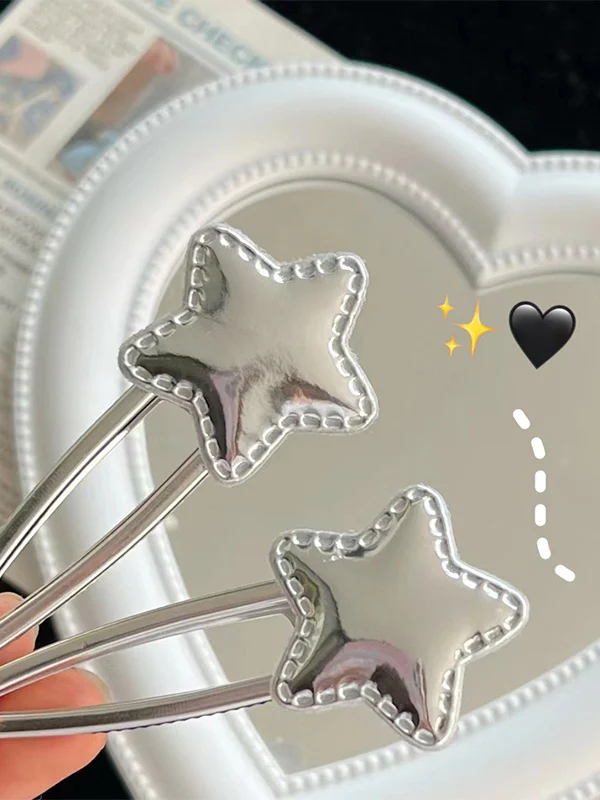 Silver Star Charm Hair Clip - Image 4