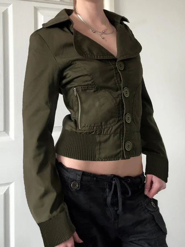 Single-Button Workwear Style Jacket - Image 3