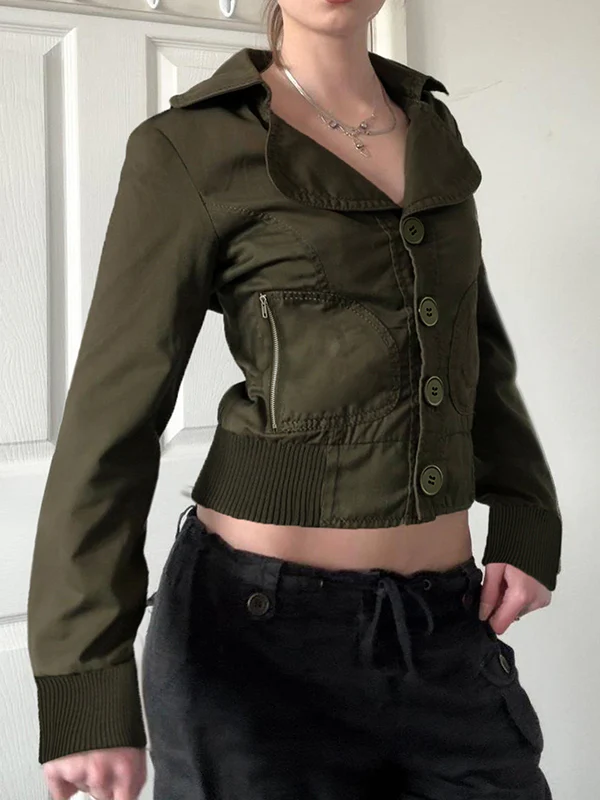 Single-Button Workwear Style Jacket - Image 4