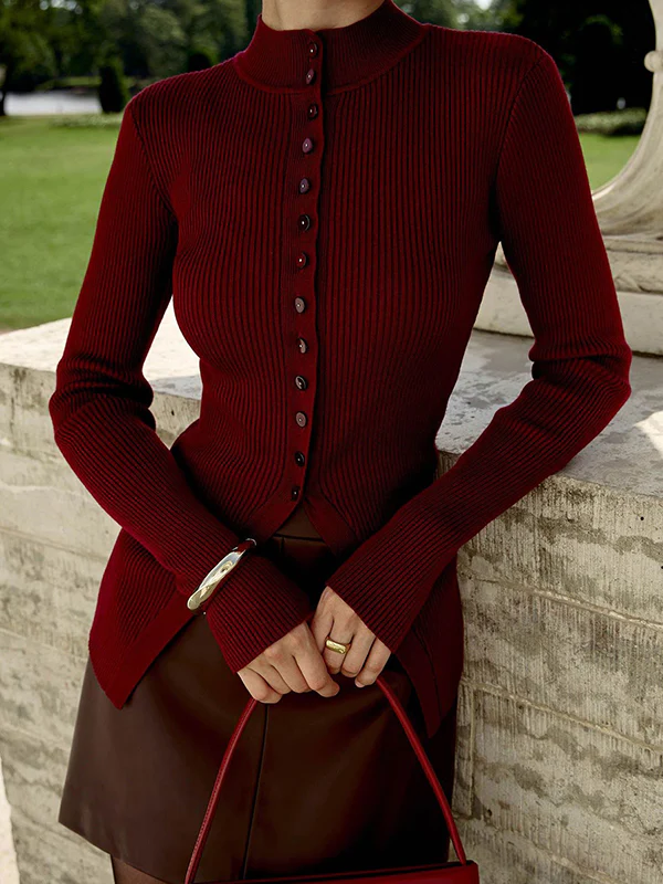 Single-Row Threaded Fastener Cardigan - Image 5
