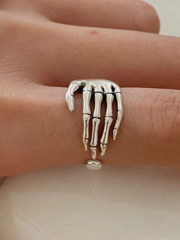 Skeleton Hand Design Cuff Ring