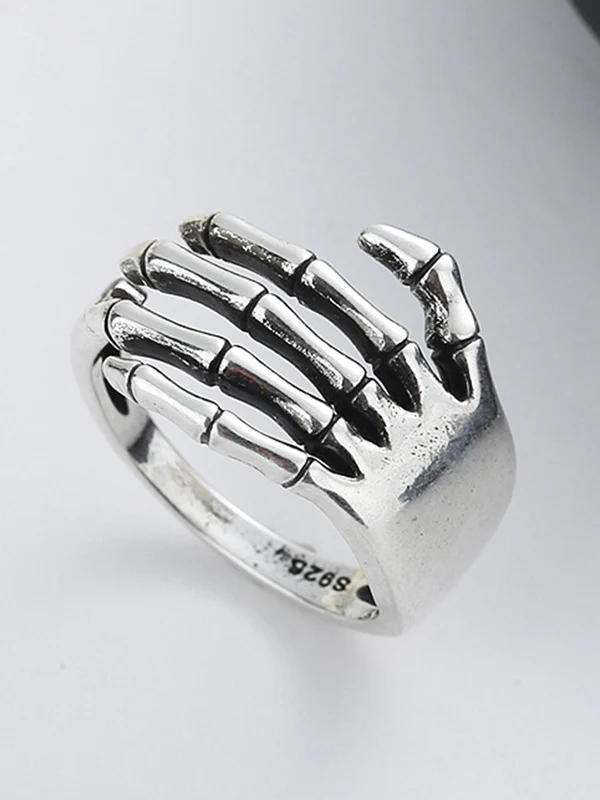 Skeleton Hand Design Cuff Ring - Image 2