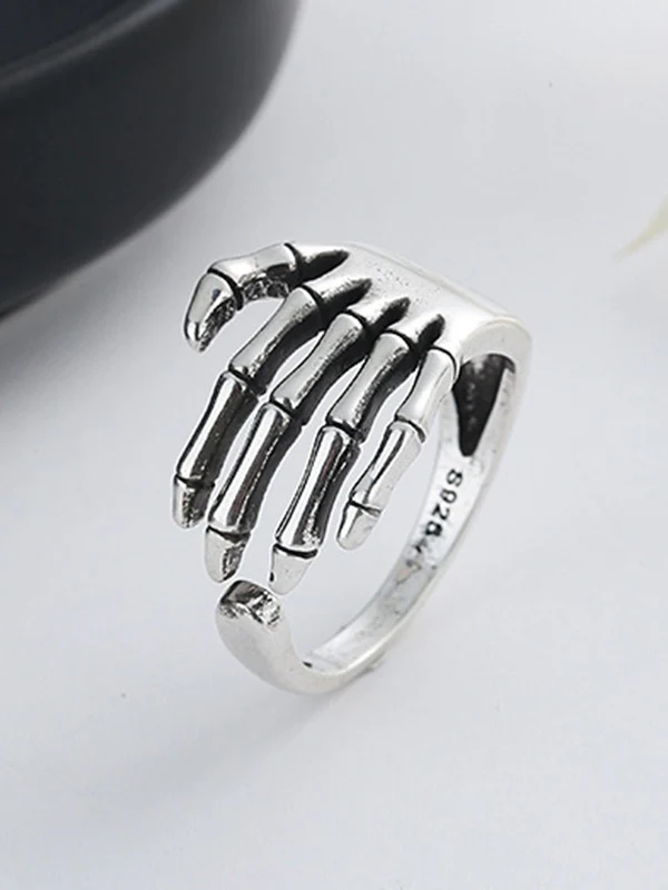 Skeleton Hand Design Cuff Ring - Image 3