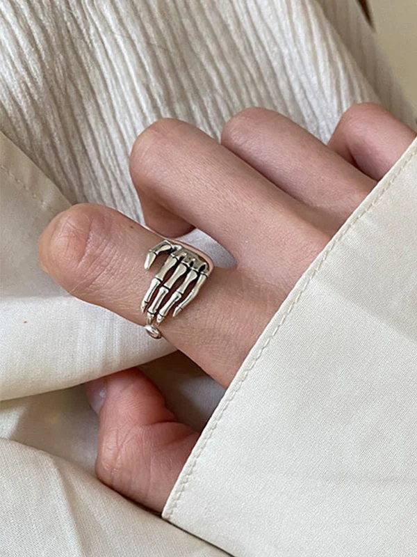 Skeleton Hand Design Cuff Ring - Image 6