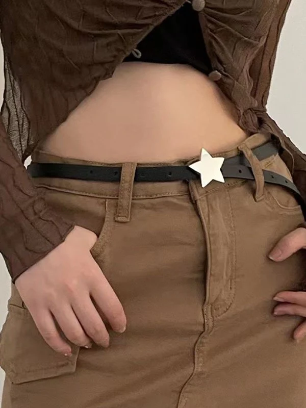 Skinny Y2K Star Buckle Belt