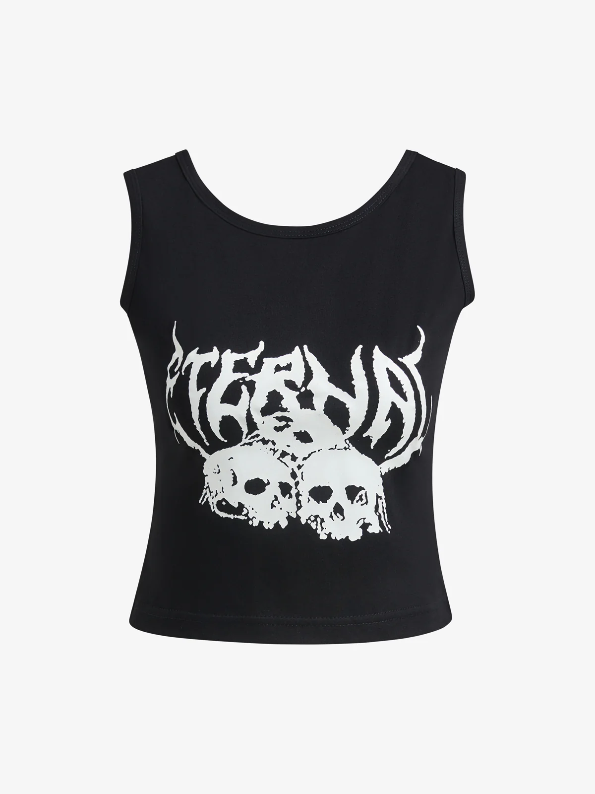 Skull Graphic Cropped Tank Top