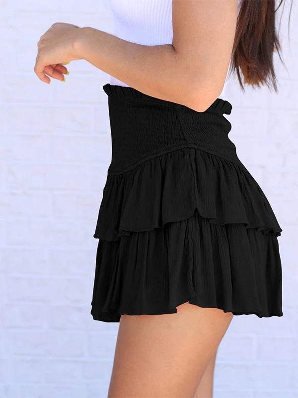 Smock Tiered Ruffle Mini Skirt - Image 10