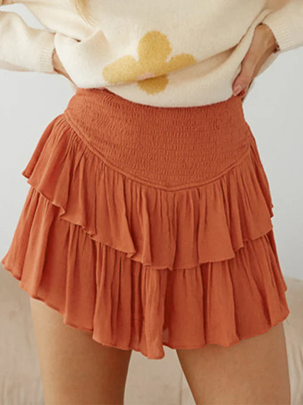 Smock Tiered Ruffle Mini Skirt - Image 12