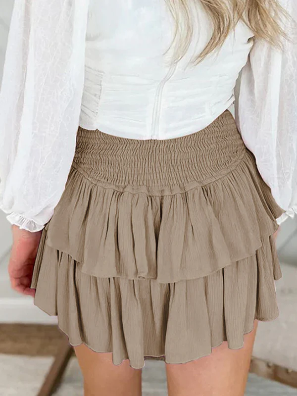 Smock Tiered Ruffle Mini Skirt - Image 17