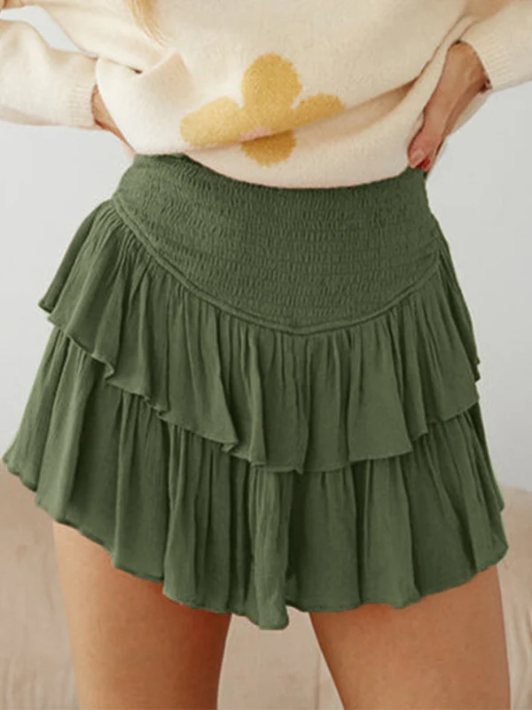 Smock Tiered Ruffle Mini Skirt - Image 23