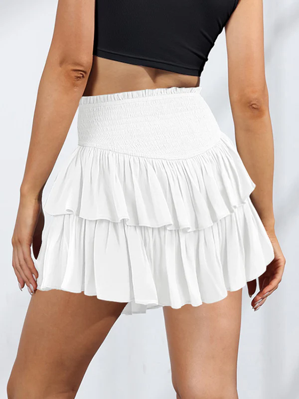 Smock Tiered Ruffle Mini Skirt - Image 3