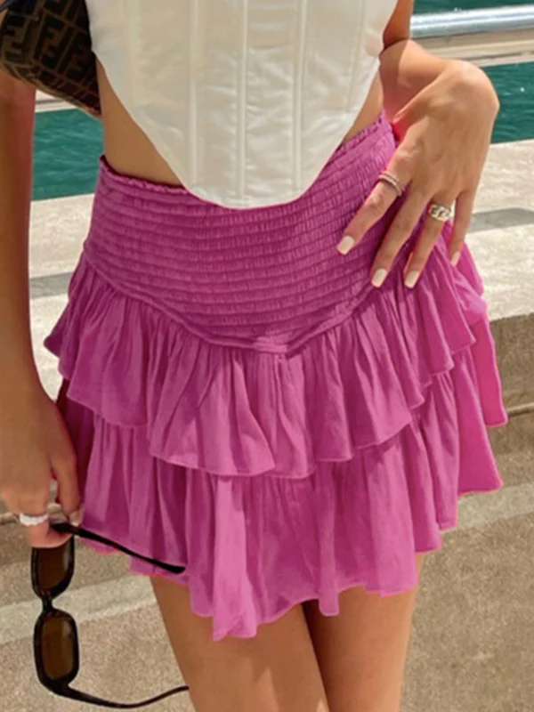 Smock Tiered Ruffle Mini Skirt - Image 5