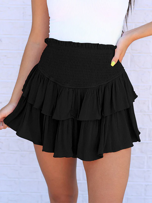 Smock Tiered Ruffle Mini Skirt - Image 8