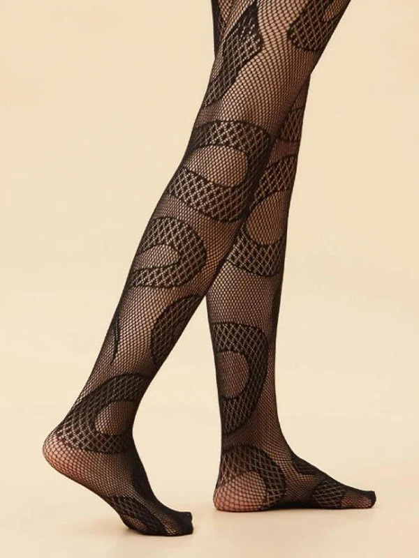 Snake Pattern Fishnet Tights - Image 2