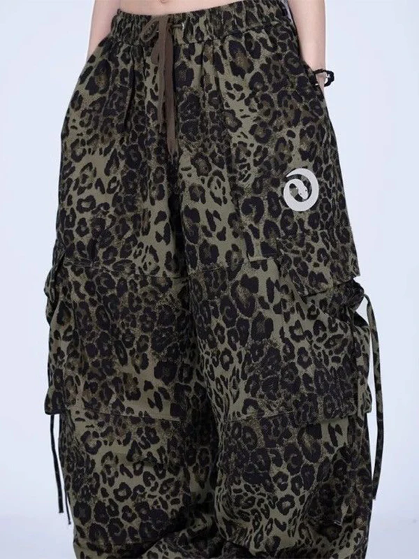 Snake Print Handsome Wide Leg Pants - Image 3