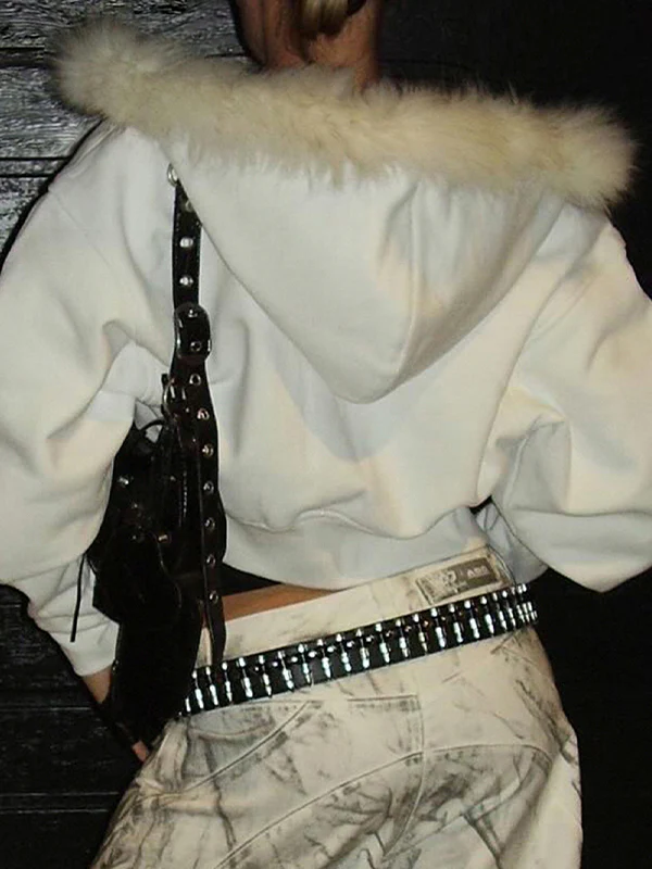Solid-Color Hooded Jacket - Image 2