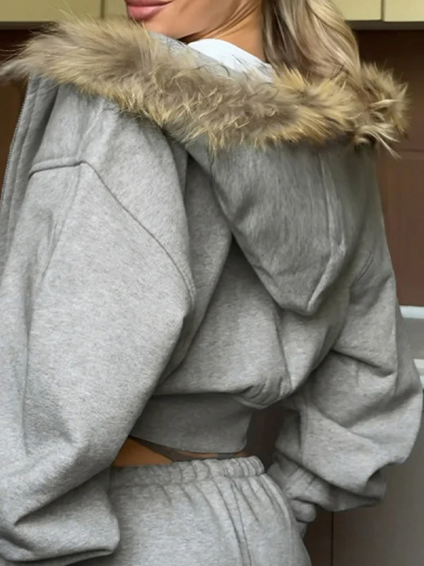 Solid-Color Hooded Jacket - Image 3