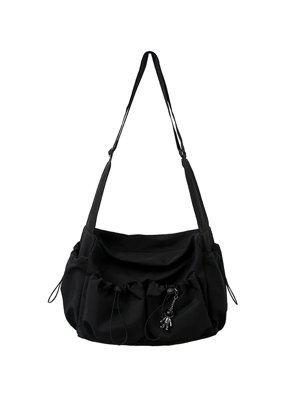 Solid Color Tooling Crossbody Bag