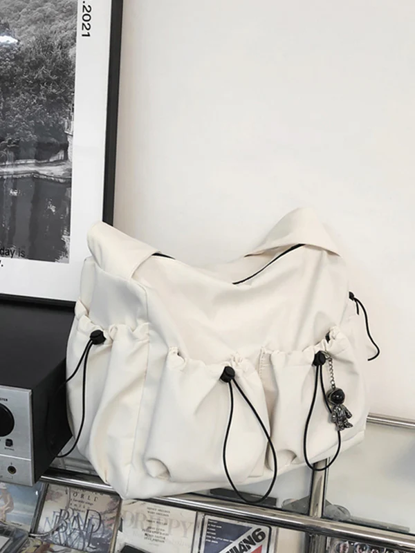 Solid Color Tooling Crossbody Bag - Image 16