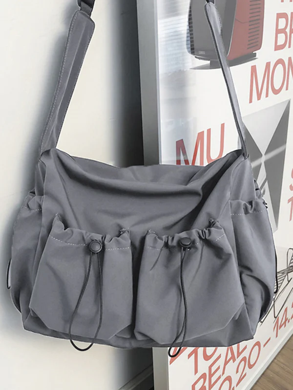 Solid Color Tooling Crossbody Bag - Image 26