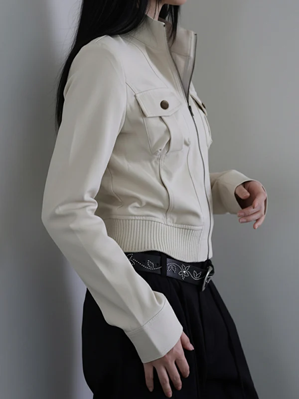 Solid-Colour Pocket Patchwork Jacket - Image 3