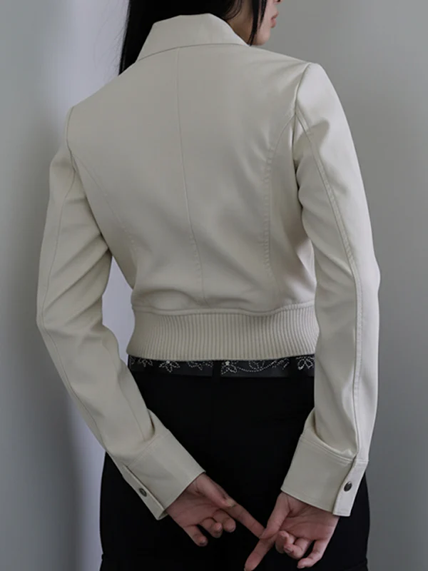 Solid-Colour Pocket Patchwork Jacket - Image 4