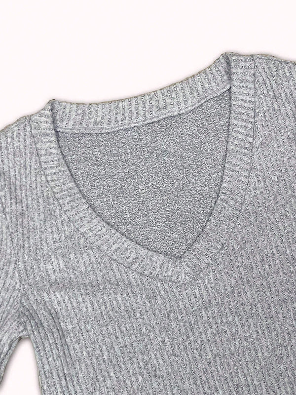 Solid-Coloured Versatile Stretch Fabric Long Sleeve - Image 3