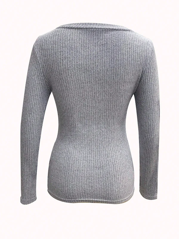 Solid-Coloured Versatile Stretch Fabric Long Sleeve - Image 4