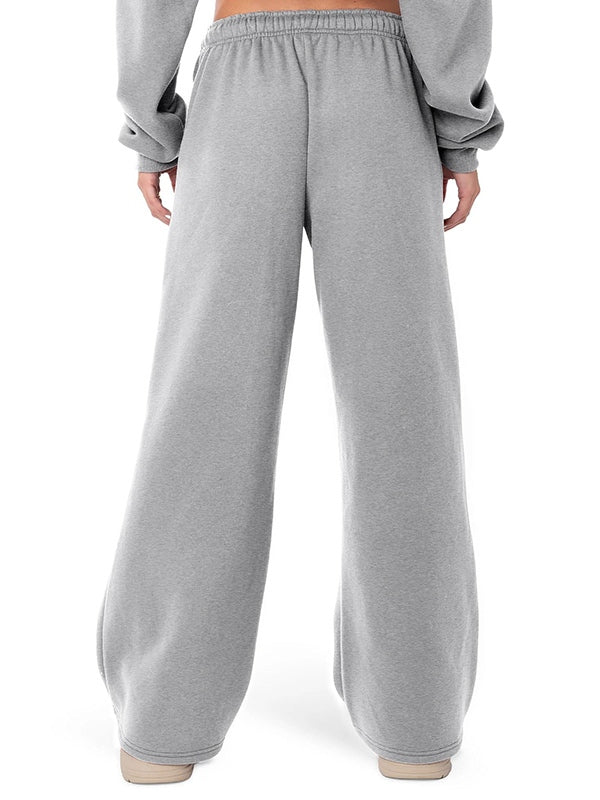 Solid Drawstring Loose Sweatpants - Image 6