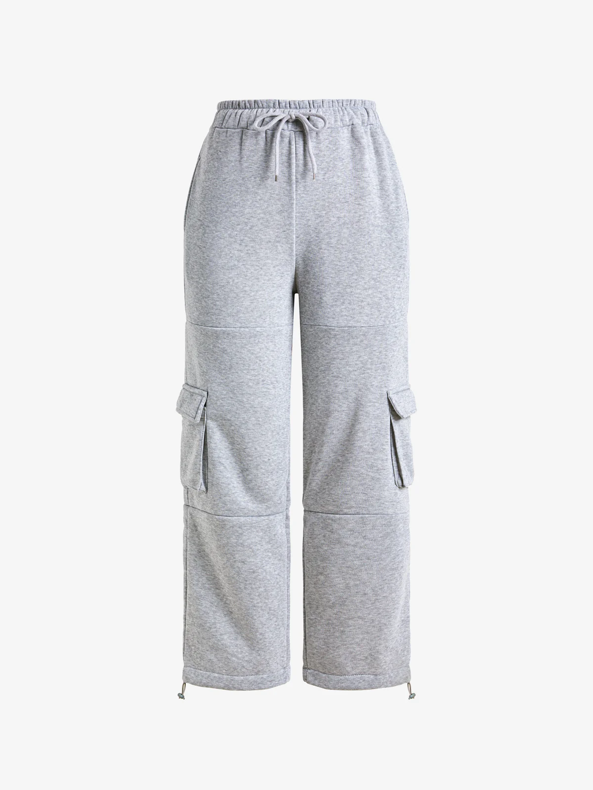 Solid Flap Pocket Lace Up Sweatpants