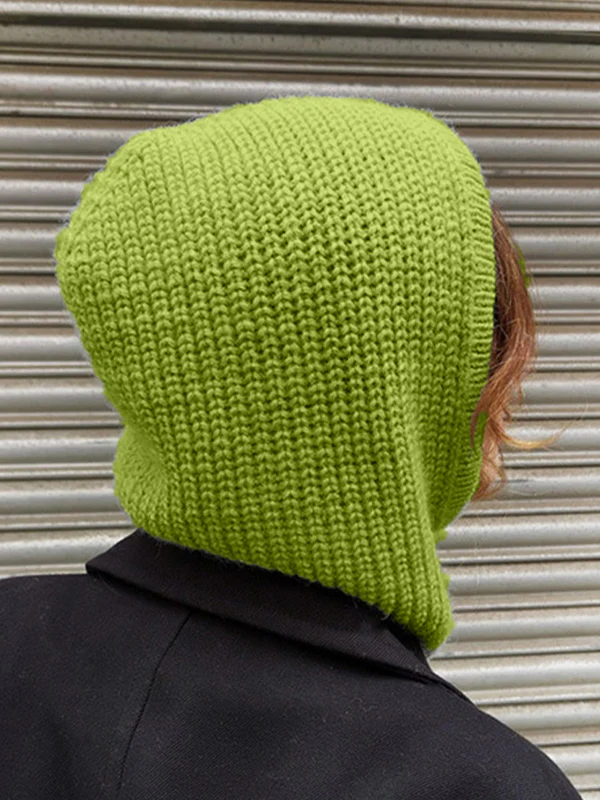 Solid Integrated Ear Protection Pullover Knitted Hat - Image 10