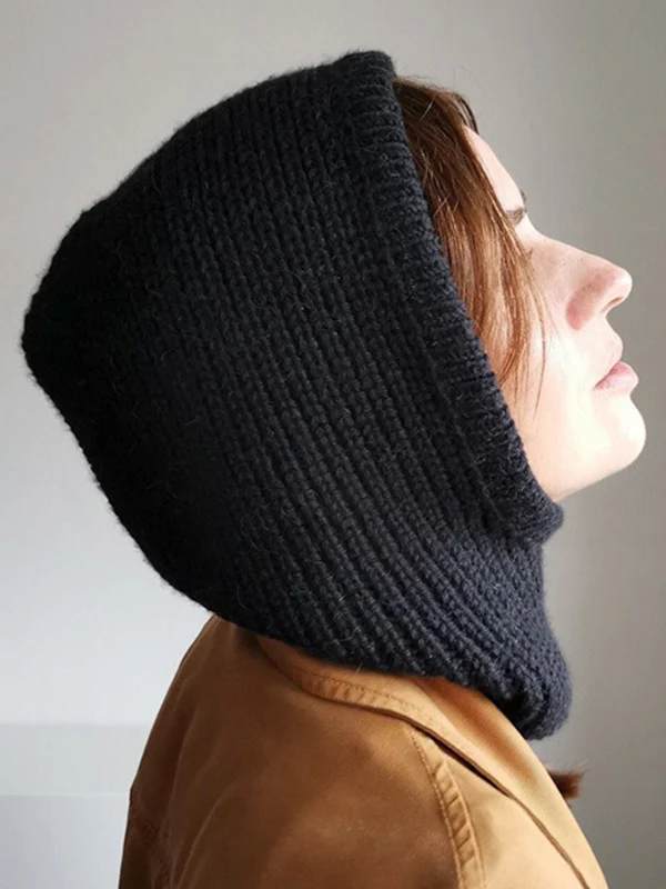 Solid Integrated Ear Protection Pullover Knitted Hat - Image 4