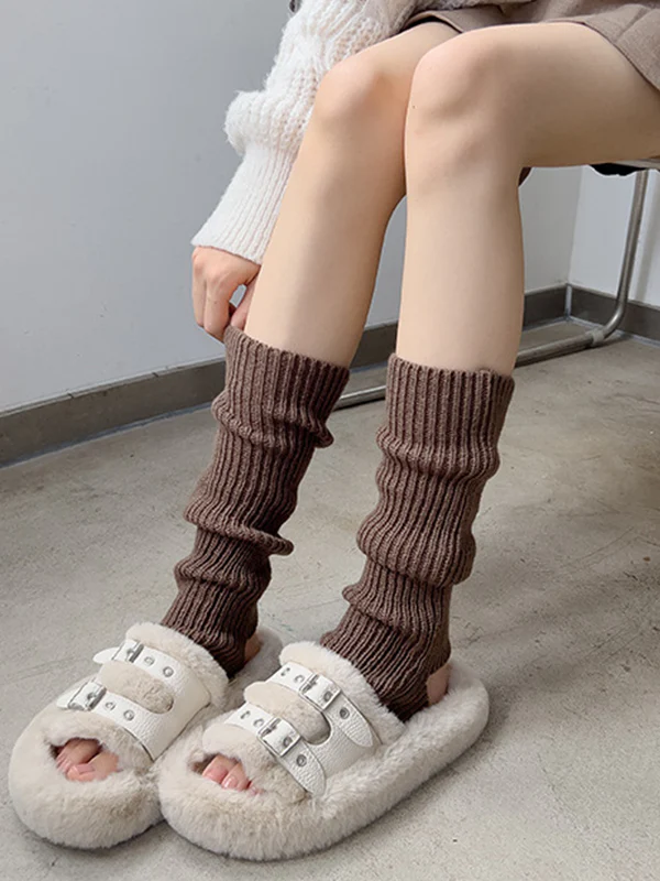 Solid Ribbed Cutout Leg Warmer - Image 10