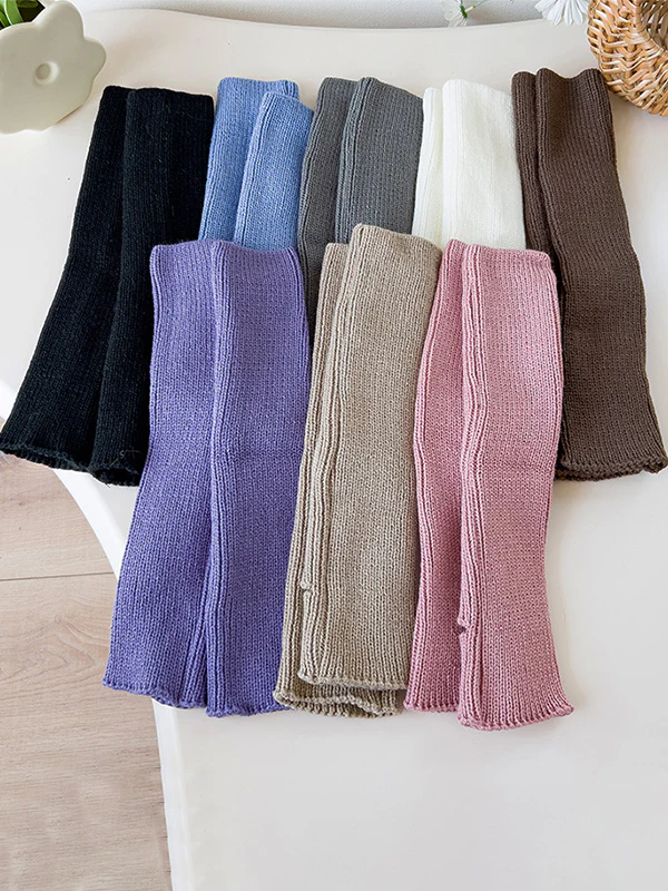 Solid Ribbed Cutout Leg Warmer - Image 13