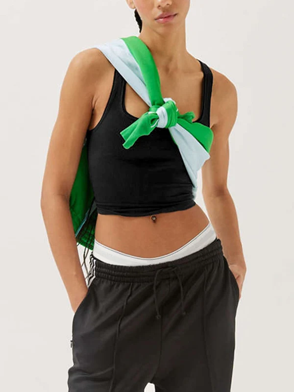 Solid U Neck Slim Tank Top - Image 30