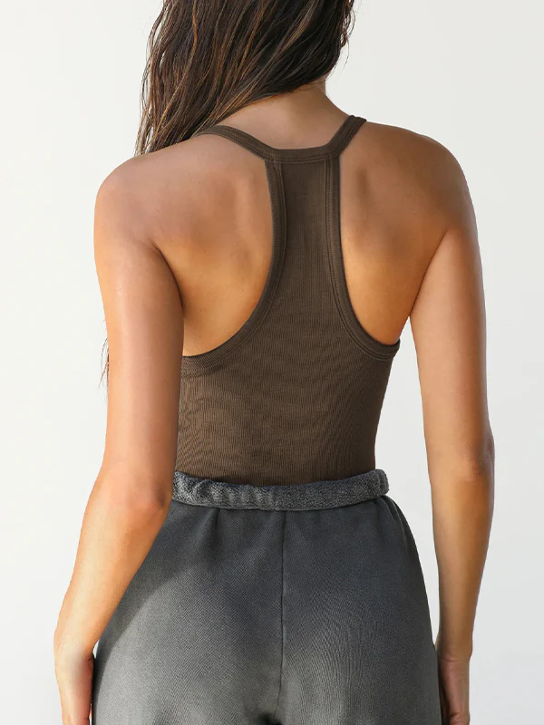 Solid V Neck Slim Knit Cami Top - Image 23