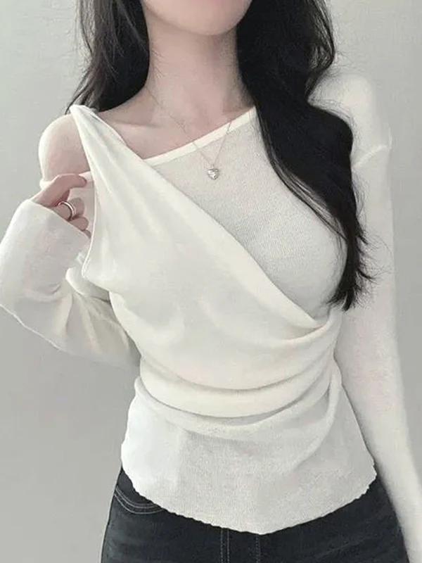 Spicy Girl'S Irregular Twist Long Sleeve